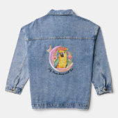 Aangepaste Parrot Moon & Floral Denim Jacket (Achterkant)