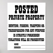 Aangepaste particuliere eigendom typografie kunst poster (Voorkant)