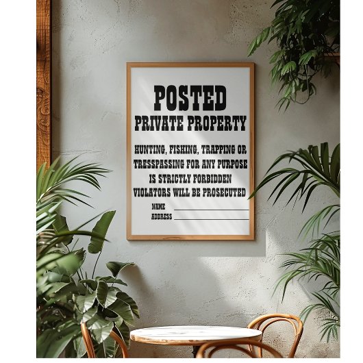 Aangepaste particuliere eigendom typografie kunst poster