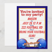Aangepaste partij Football uitnodigen Kaart (Voorkant / Achterkant)