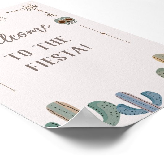 Aangepaste partij Teken Mexicaanse Schedel Cactus  Poster (Hoek)