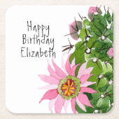 Aangepaste partij voor Cactus-Waterverf Kartonnen Onderzetters (Voorkant)