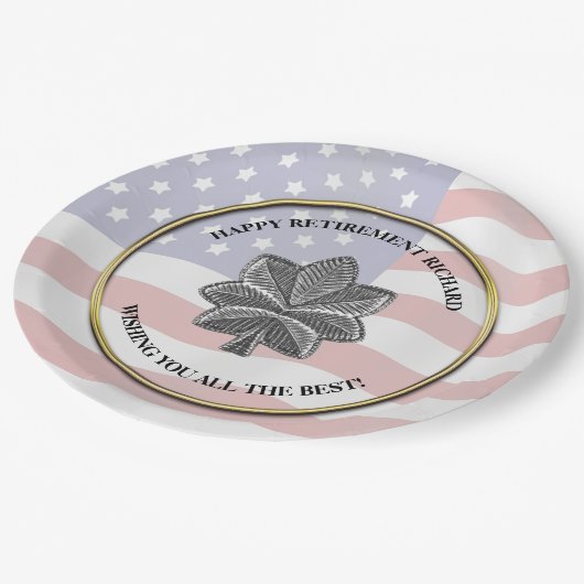 Aangepaste partij voor militair pensioen papieren bordje (Gekanteld)