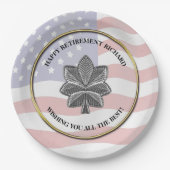 Aangepaste partij voor militair pensioen papieren bordje (Voorkant)