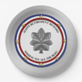 Aangepaste partij voor militair pensioen papieren bordje (Voorkant)