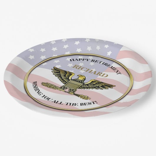 Aangepaste partij voor militair pensioen papieren bordje (Gekanteld)