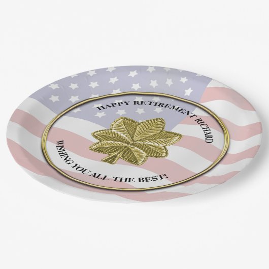 Aangepaste partij voor militair pensioen papieren bordje (Gekanteld)