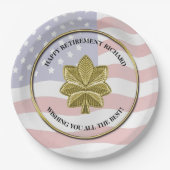 Aangepaste partij voor militair pensioen papieren bordje (Voorkant)