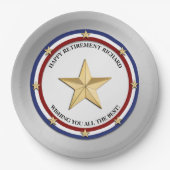 Aangepaste partij voor militair pensioen papieren bordje (Voorkant)