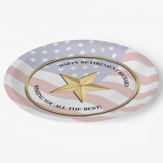 Aangepaste partij voor militair pensioen papieren bordje (Gekanteld)