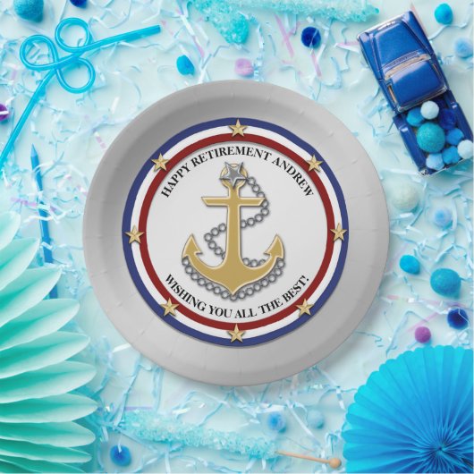 Aangepaste partij voor militair pensioen papieren bordje (Feest)