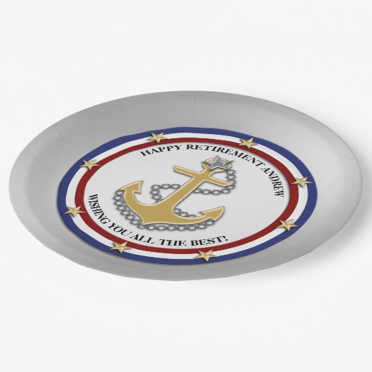 Aangepaste partij voor militair pensioen papieren bordje (Gekanteld)