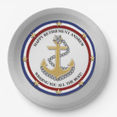 Aangepaste partij voor militair pensioen papieren bordje (Voorkant)