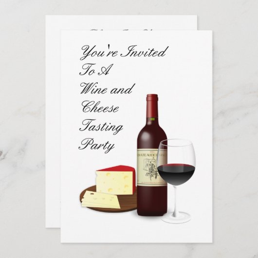 Aangepaste partij voor wijn- en kaasbereiding kaart (Voorkant / Achterkant)