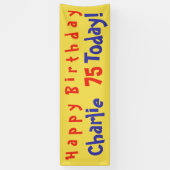 Aangepaste partijbanner met naam en leeftijd spandoek (Verticaal)