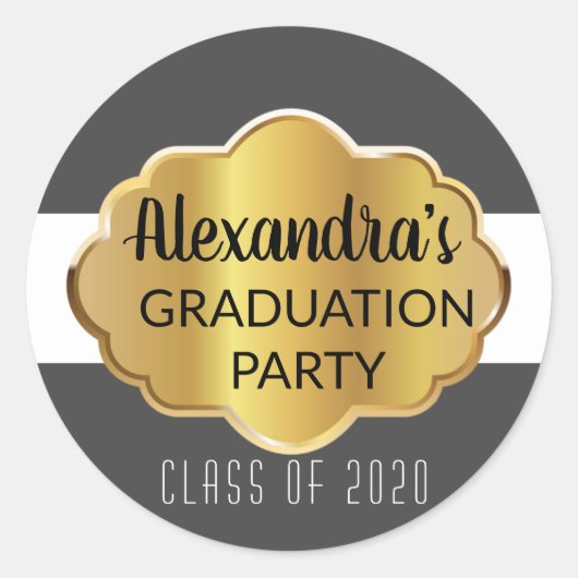 Aangepaste partijlabels voor afstuderen ronde sticker (Voorkant)