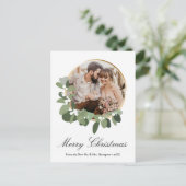 Aangepaste Pas getrouwd Foto Wreated lijst Merry K Feestdagenkaart (Staand voorkant)