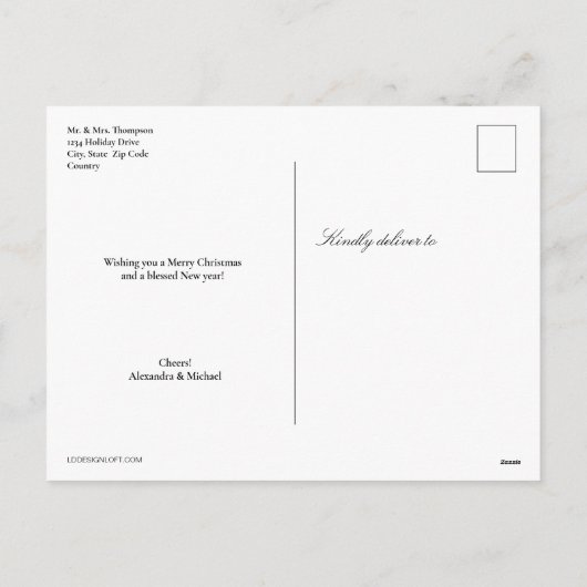 Aangepaste Pas getrouwd Foto Wreated lijst Merry K Feestdagenkaart (Achterkant)