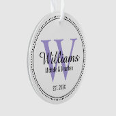 Aangepaste Pas getrouwd monogram Ornament (voorkant)