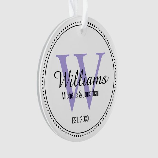 Aangepaste Pas getrouwd monogram Ornament (voorkant)
