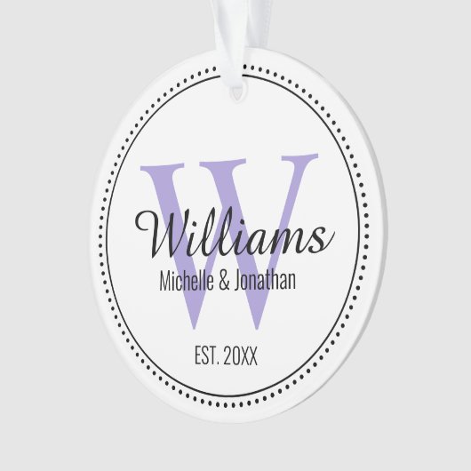 Aangepaste Pas getrouwd monogram Ornament (voorkant)