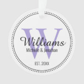 Aangepaste Pas getrouwd monogram Ornament (voorkant)