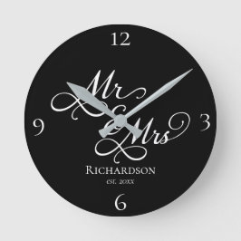 Aangepaste Pas getrouwd paar klok