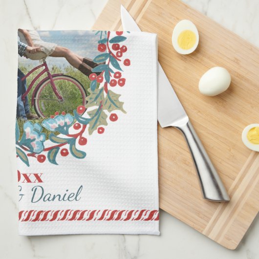 Aangepaste Pas getrouwd voor kerstmis met wiet-paa Theedoek (Quarter Fold)