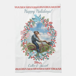 Aangepaste Pas getrouwd voor kerstmis met wiet-paa Theedoek