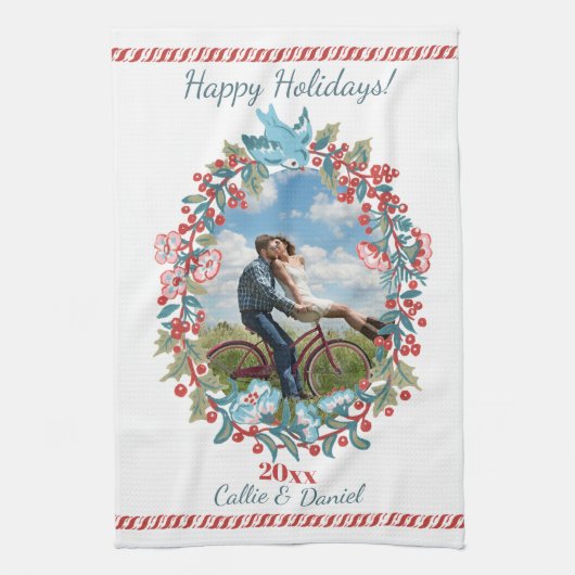 Aangepaste Pas getrouwd voor kerstmis met wiet-paa Theedoek (Verticaal)