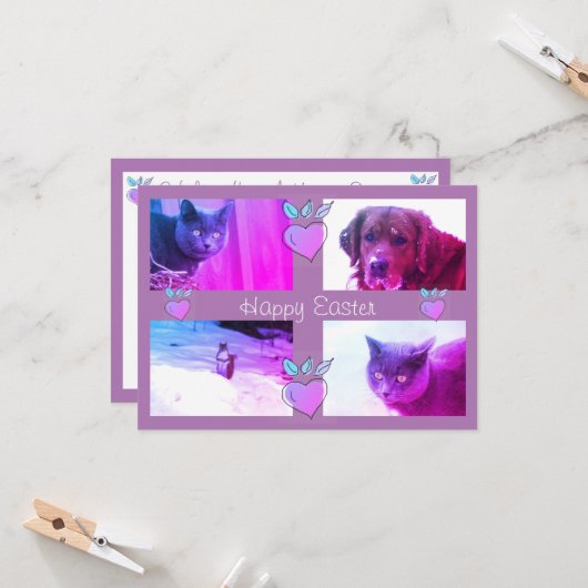 Aangepaste Pasen-foto Kaart (Voorkant / Achterkant in situ)