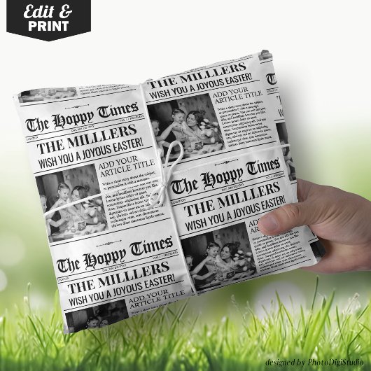 Aangepaste Pasen Gift Wrap, Krant Verpakking Papie Cadeaupapier