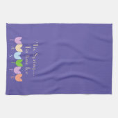 Aangepaste Pasen, Lente Tulp Bloemen, Iris Lavende Theedoek (Horizontaal)