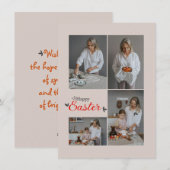 Aangepaste Pasfoto Collage Flat Holiday Kaart (Voorkant / Achterkant)