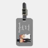 Aangepaste pasgetrouwden bagagelabel - gepersonali (Voorkant verticaal)