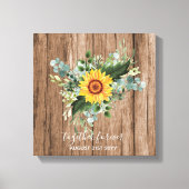Aangepaste pasgetrouwden rustieke zonnebloemen euc canvas afdruk (Voorkant)