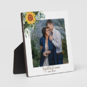 Aangepaste pasgetrouwden rustieke zonnebloemen euc fotoplaat (Voorkant)