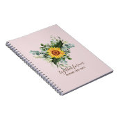 Aangepaste pasgetrouwden rustieke zonnebloemen euc notitieboek (Rechterzijde)