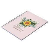 Aangepaste pasgetrouwden rustieke zonnebloemen euc notitieboek (Linkerzijde)