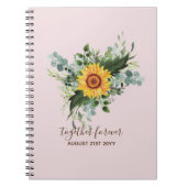 Aangepaste pasgetrouwden rustieke zonnebloemen euc notitieboek (Voorkant)