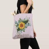 Aangepaste pasgetrouwden rustieke zonnebloemen euc tote bag (Dichtbij)