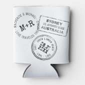 Aangepaste paspoortstempel Bestemming Bruiloft Fav Blikjeskoeler (Voorkant)