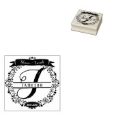 Aangepaste Passen getrouwd krans Monogram Rubber S Rubberstempel (Gestempeld)