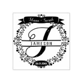 Aangepaste Passen getrouwd krans Monogram Rubber S Rubberstempel (Afrduk)