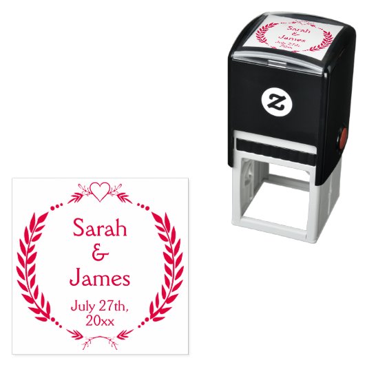 Aangepaste Passen getrouwd Namen en huwelijksdatum Zelfinktende Stempel (In situ)