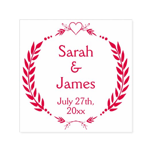 Aangepaste Passen getrouwd Namen en huwelijksdatum Zelfinktende Stempel (Design)