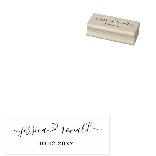 Aangepaste Passen getrouwd Namen + Weddatum Stempe Rubberstempel (Gestempeld)