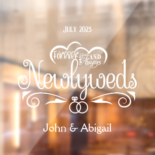 Aangepaste Passen getrouwd voor altijd & altijd ve Raamsticker