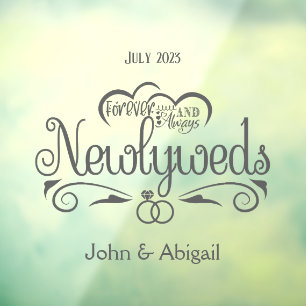 Aangepaste Passen getrouwd voor altijd & altijd ve Raamsticker