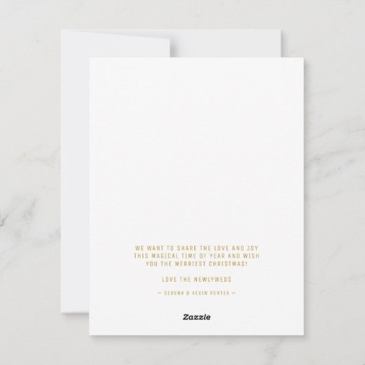 Aangepaste Passen getrouwd voor eerste kerstmis Feestdagenkaart (Achterkant)